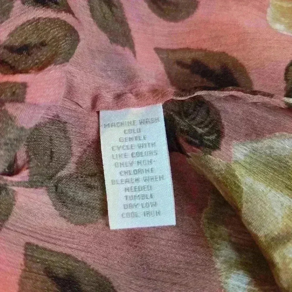 Charter Club Sheer Pink Floral Peplum Peasant Top Sz M Feminine Cottagecore - Picture 7 of 7